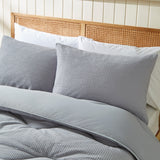 Night Lark 100% Cotton Waffle Coverless Duvet Lifestyle Grey Piillowcases