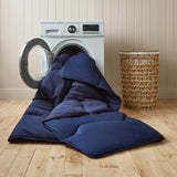 Night Lark Pure Cotton Waffle Coverless Duvet Navy Washing