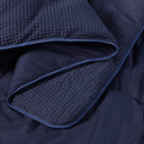 Night Lark/ Night Owl Pure Cotton Waffle Coverless Duvet Navy Detail