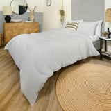 Night Lark/ Night Owl Nordic Mist Grey Seersucker Coverless Duvet Bedding