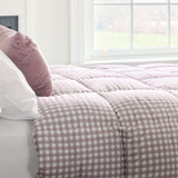 Night Lark/ Night Owl  Gingham Coverless Duvet In Frosted Berry