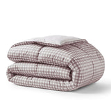 Night Lark / Night Owl Gingham Coverless Duvet In Frosted Berry