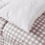 Night Lark/ Night Owl  Gingham Coverless Duvet In Frosted Berry