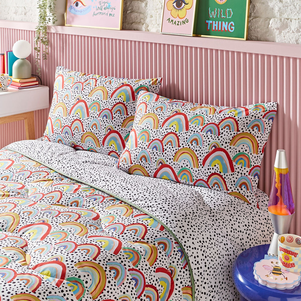 Night Lark x Eleanor Bowmer Rainbow Coverless Duvet Set Lifestyle Details