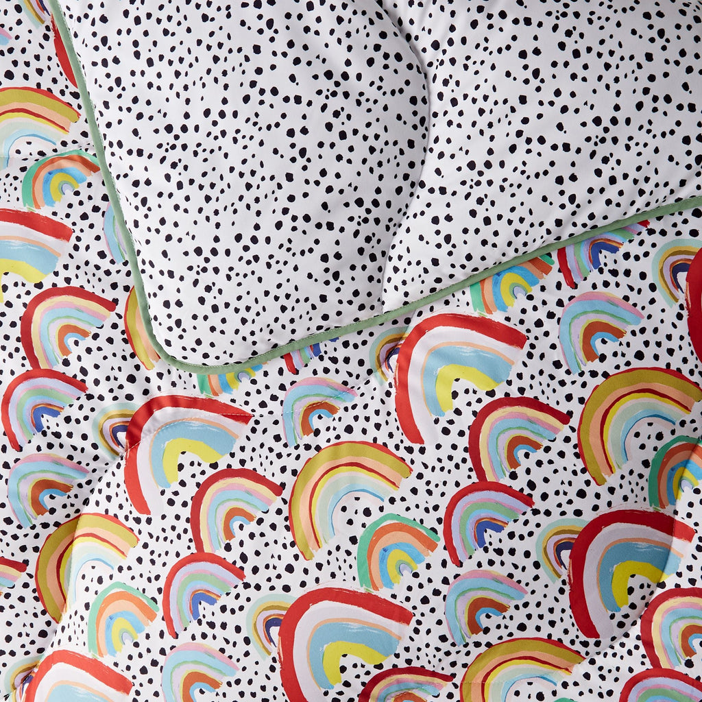 Night Lark x Eleanor Bowmer Rainbow Coverless Duvet Set Lifestyle close up