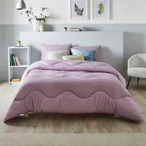 Night Lark/ Night Owl  Linen Print Coverless Duvet in Lilac Bloom