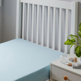 Night Lark/ Night Owl   Junior Waterproof Fitted Sheet In Duck Egg