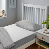 Night Lark/ Night Owl   Junior Waterproof Fitted Sheet In Grey