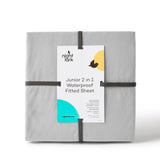 Night Lark / Night Owl  Junior Waterproof Fitted Sheet In Grey