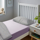 Night Lark / Night Owl  Junior Waterproof Fitted Sheet In Lilac
