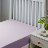Night Lark / Night Owl  Junior Waterproof Fitted Sheet In Lilac