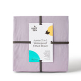 Night Lark/ Night Owl   Junior Waterproof Fitted Sheet In Lilac