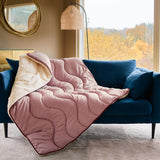 Night Owl  Cosy Sherpa Throw In Mulberry